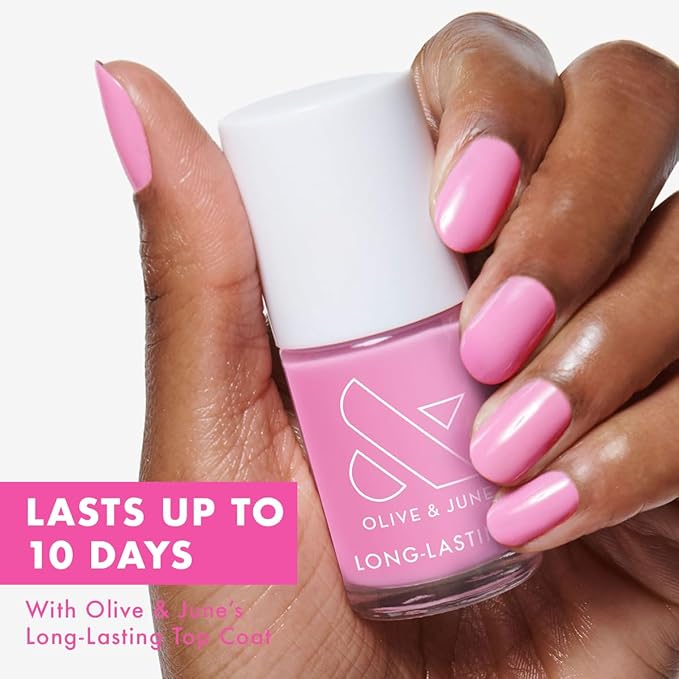 Olive & June Long Lasting Nail Polish | Valentine's Day | Plump, Gel-Like Finish No Lamp Needed | Lasts up to 10 days | Salon-Quality 15-Free, Vegan Cruelty-Free Chip-Resistant | JM Pinky Lavender