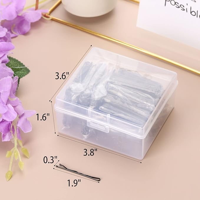 Tbestmax 800 Pcs Hair Bobby Pins, 2 Inch Black Hairpins with Box for Women Lady Girls Kids, Invisible Wave Hairgrip Barrette Hair Clip Bulk Hair Accessories