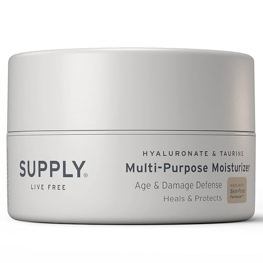 Supply Men’s Facial Moisturizer – Lightweight, Plant-Based Daily Face Cream with Aloe Vera, Green Tea & Shea Butter – Anti-Aging, Oil-Free Hydration for Wrinkles, Fine Lines & Firmness- 3.4oz