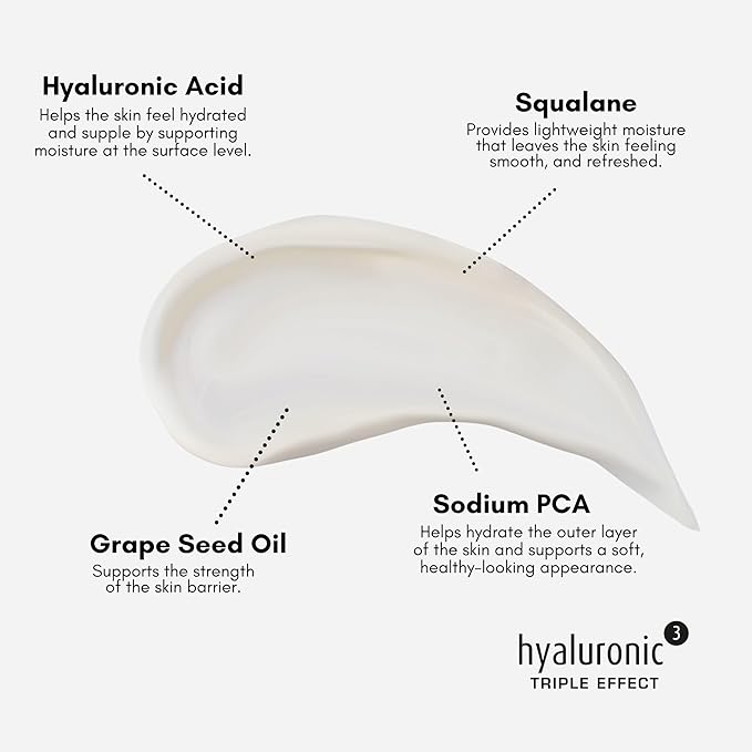 êb être belle Hyaluronic Acid 3D Cream for Day & Night, Jojoba Oil & Grape Seed Oil, Skin Care for Women, Long Lasting Hydrating Face Cream, for All Skin Types, 50 mL