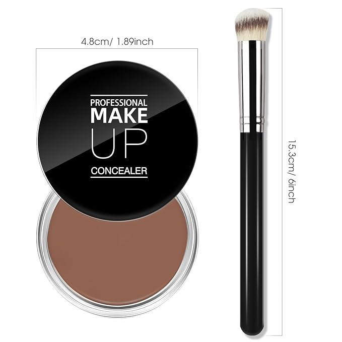 Cream Concealer Full Coverage Makeup, Matte Color Correcting (#07 DEEP)