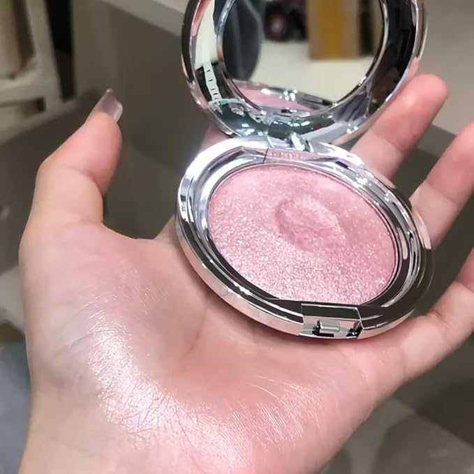 White Moonlight Highlighter – Waterproof Diamond Glow Shimmer for Face & Body | Icy Metallic Finish with Ultra-Fine Sparkle | Long-Lasting Radiance for Luminous Glass Skin, Dewy Look, Party Makeup