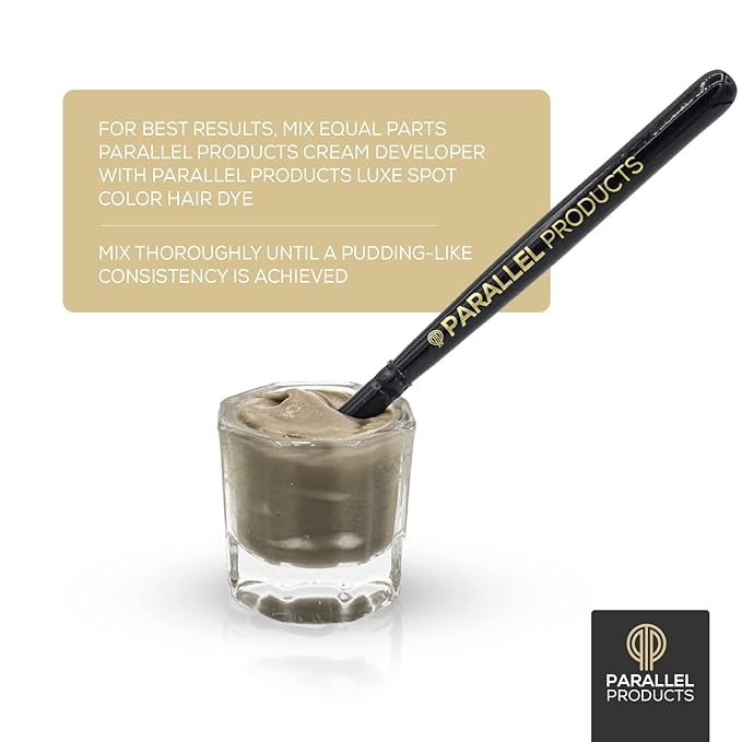 Parallel Products - Luxe Color (Light Brown) - Cream Hair Dye - 25mL - Tint for Professional Spot Coloring - With Cream Developer, Mixing Dish and Application Brush - Covers Grey Hair - Root Touch Up