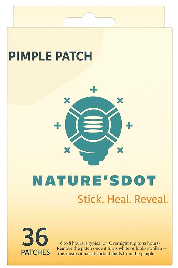 Nature'sDot Acne/Pimple Patches for face - Hydrocolloid with Salicylic Acid - 36 Count Invisible Waterproof Spot Treatment for Blemishes, whiteheads and Zits.