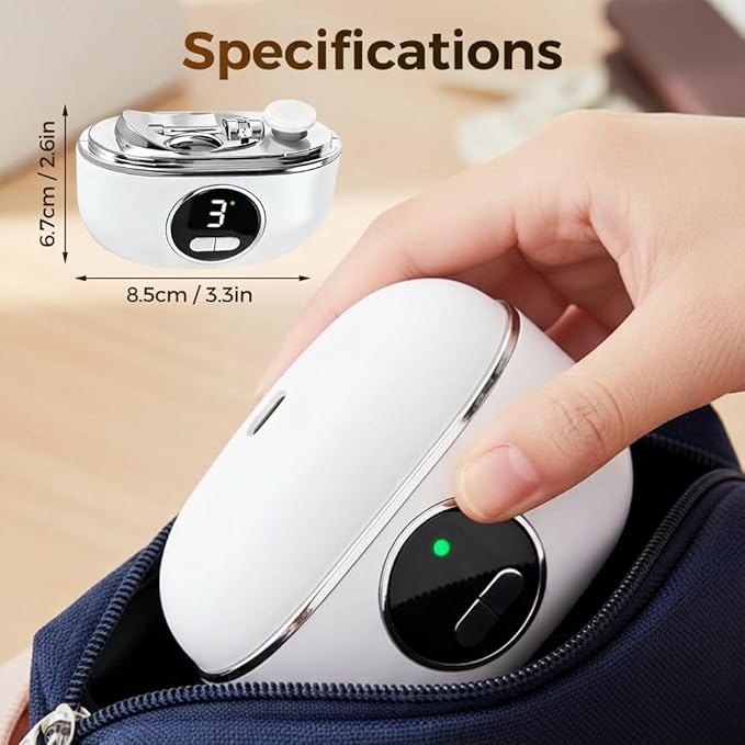 Electric Nail Clippers, 2026 New 2 in 1 Electric Nail Trimmer Polisher with 3 Adjustable Speeds, Automatic Nail Care for Seniors, Adults (Gray)