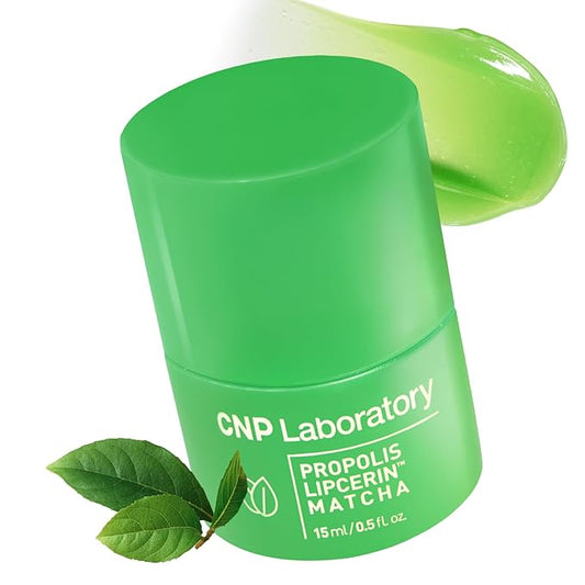 CNP Café Lip Butter - Propolis Lipcerin™ 07 Matcha, Hydrating Overnight Manuka Lip Balm & Mask, 12hr Long-Lasting Moisture, Korean Skin Care, 0.5 fl.oz.