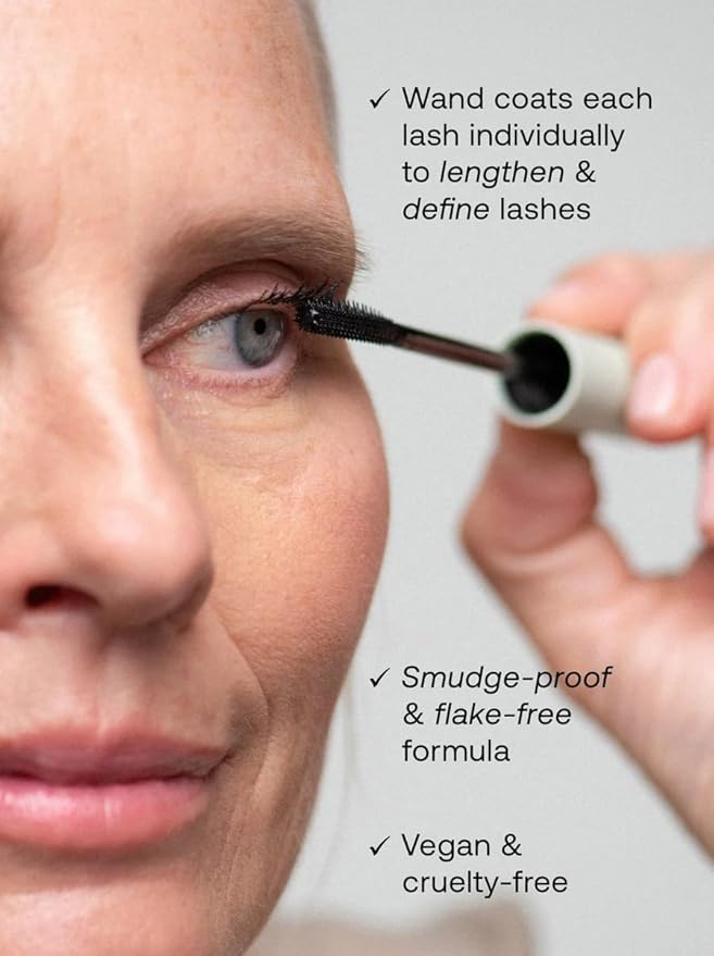 UKLASH Lengthening Mascara - Extra-Black Pigmented, Water-Resistant, Vegan-Friendly, Paraben-Free with a Double-Sided Silicone Wand - Smudge-Proof Curling & Defining Formula