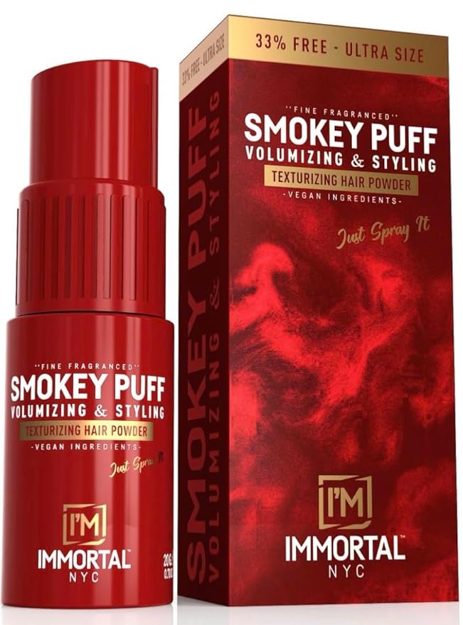 Immortal NYC Smokey Puff Hair Powder – Fine Fragranced & Volumizing Powder for Extra Volume – Vegan, Easy-to-Use, No Residue – 33% Extra Free – Men & Women, All Hair Types