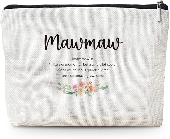 MOTERMATE Mawmaw Gifts Makeup Bag, Mawmaw Gifts for Christmas from Grandkids Cosmetic Bag for Women, Best Grandma Gift from Granddaughter Grandson Toiletry Bags Zipper Makeup Pouch