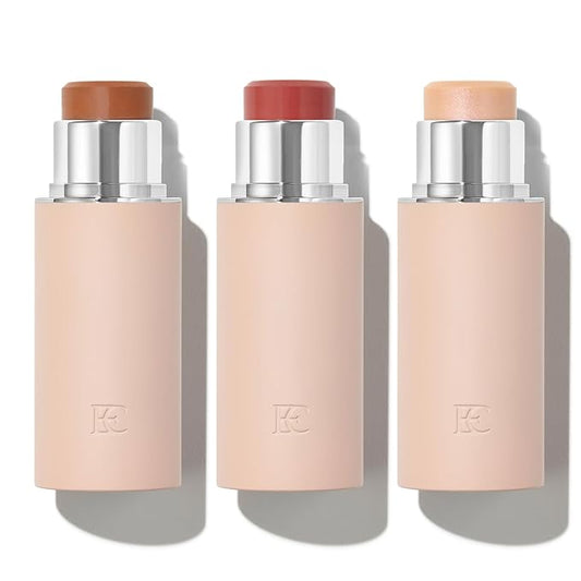 EarthsCure Glow Trio - 3 Piece Set: Bronzer, Blush, and Highlighter. Buildable Cream Sticks For a Luminous, Natural, and Youthful Look