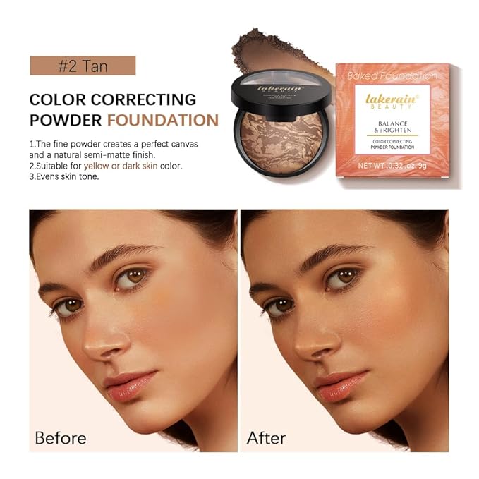 Baked Brighten Foundation, Coror Correcting Baked Balance Foundation,Buildable