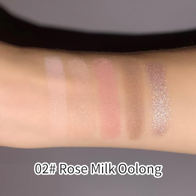 5 Colors Neutral Nude Matte & Shimmer Eyeshadow Palette, Rose Mauve Cocoa Brown Pink Neutral-Cool Eye Shadow Contour Makeup for Daily Natural Looks, Mature Women & Blue Green Eyes 2