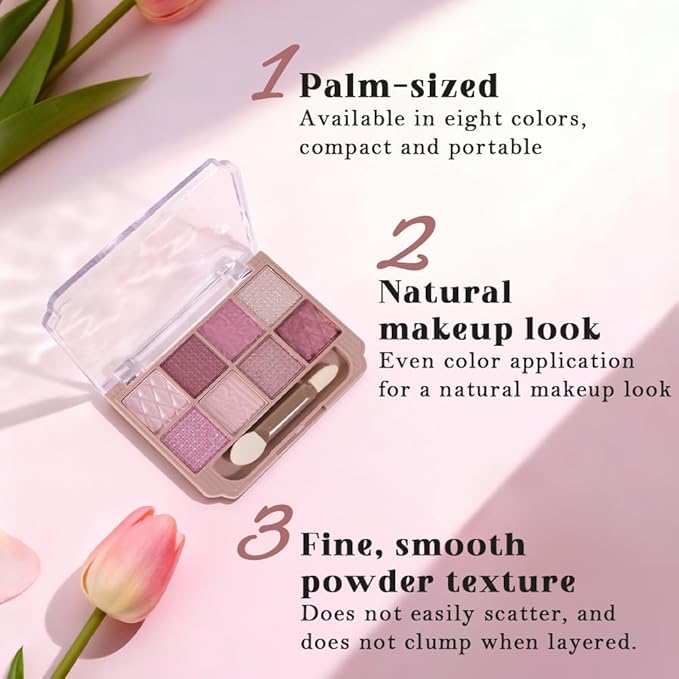 SUAKE Nude Pink Eyeshadow Palette, Matte & Shimmer, High Pigmented 12 Colors Brown Purple Eye Shadow Primers for Eye Makeup, Korean Powder Palet de sombras de ojos (04-Mature Sweet)