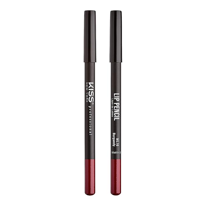 Professional Slim Lip Pencil, Creamy Soft Lip Liner, Smooth Long-Lasting Rich Lip Color, Natural Lip Makeup, Water-Resistant Lip Crayon (Burgundy)