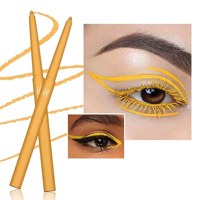Yellow Eyeliner Waterproof Retractable Yellow Gel Eyeliner Long Lasting Smudge-proof Hypoallergenic (yellow 05#)