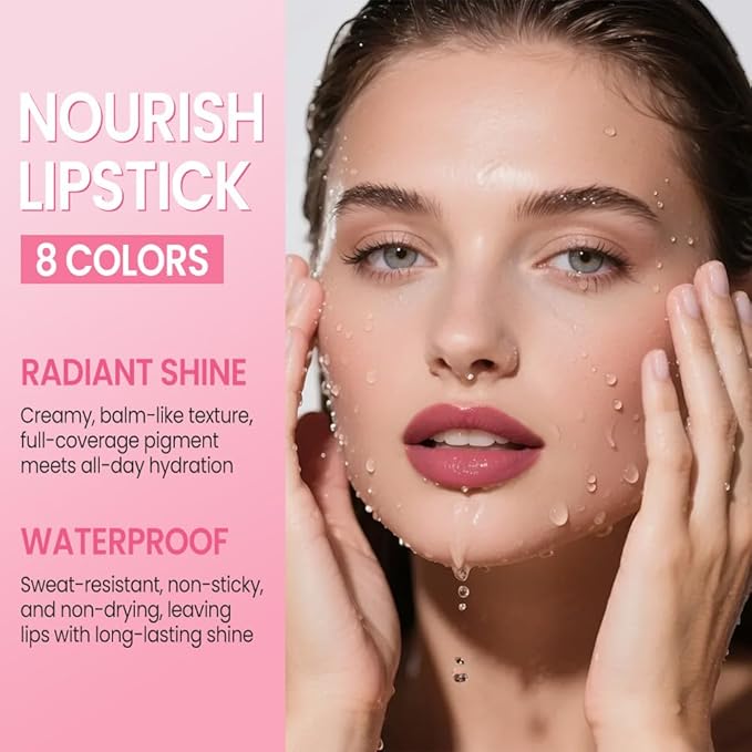 HHLTOH 2Pcs Honey Lipstick Tinted Lip Balm Set - Matte Tint Cream Lipsticks for All Skin Tones,Hydrating Lip Stain,Can be Buildable Nourishing Moisturizing Suitable for Women to Every Day Makeup 02&03