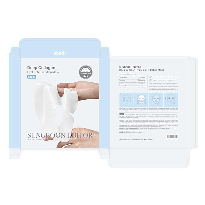 SUNGBOON EDITOR Deep Collagen Hyalu-B5 Overnight Mask |Hydrating Mask for Wrinkle Care&Barrier Repair |2,160,000PPB Collagen+Hyaluronic Acid+Panthenol |Korean Skincare,4ea