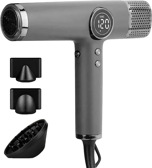 Hair Dryer for salon-1800W high Speed Powerful Blow Dryer with a110,000 RPM Lightweight Turbo Heat for Fast Drying (Silver)