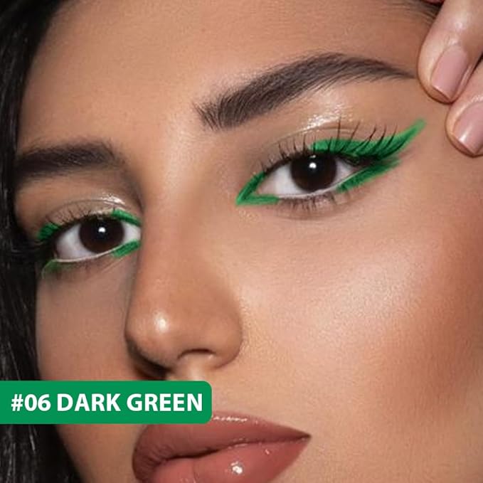 evpct 3Pcs Blue Dark Green Purple Waterproof Colored Eyeliner Liquid Eye Liner Set Long Lasiting Fine Speed Dry Liquid Eyeliner lapiz delineador de ojos contra el agua blanco para ojos de colores