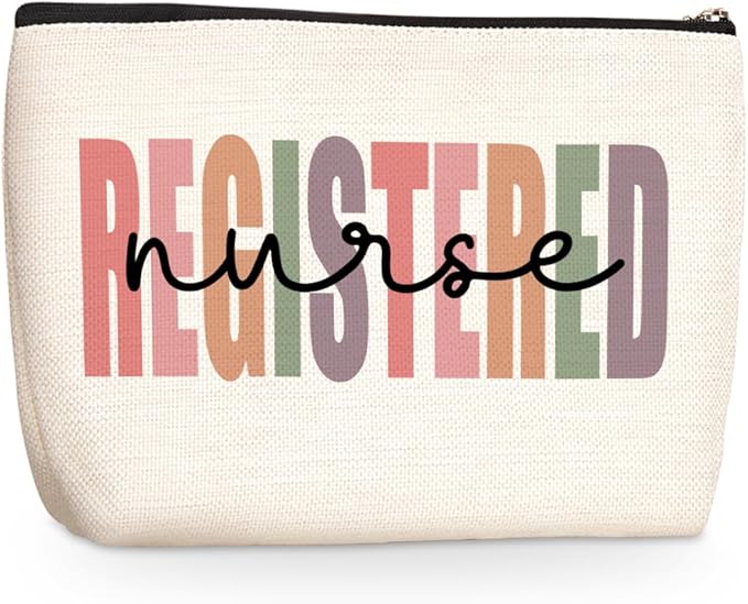 Registered RN Nurse Gifts Nurses Bag Nursing Nurse Accessories for Work Encouraged Cosmetic Bag Nurse's Week Nursing Graduation Christmas Appreciation Birthday Makeup Bag RN Gifts for Women