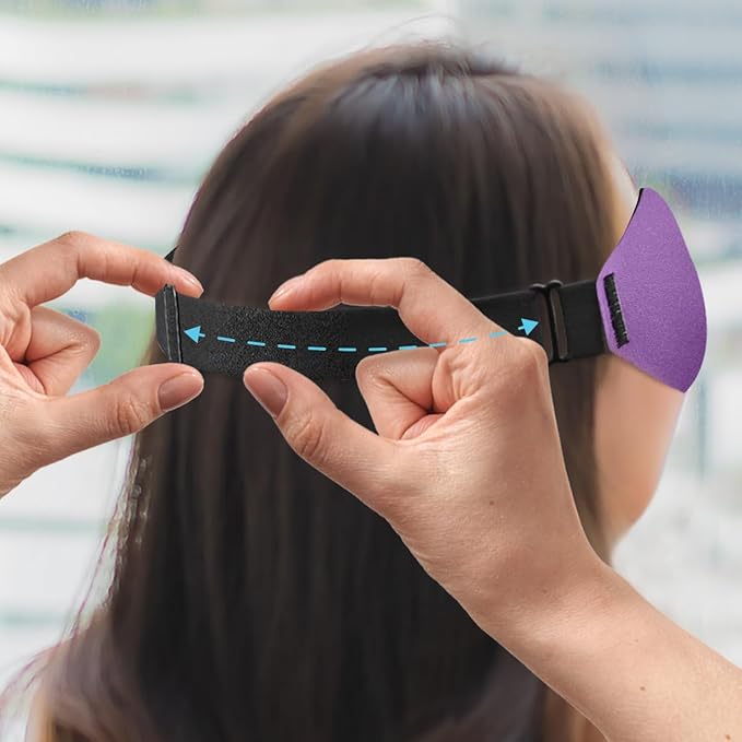 DTS Eye Masks for Side Sleepers Men Women Zero Eye Pressure 3D Cups Complete Light Blocking Night Blindfold with Adjustable Strap Shade Cover Sleeping Mask for Travel Nap Work Home (Purple)