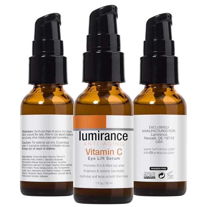 Lumirance Vitamin C Eye Lift Serum, Minimizes the Look of Wrinkles and Crows Feet, Helps with Firming and Dark Circles, 30ml/1 fl oz