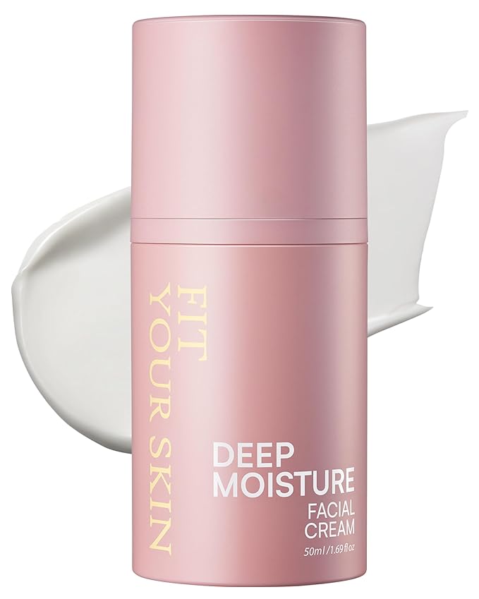 FIT YOUR SKIN Deep Moisture Facial Cream – Ceramide Face Moisturizer for Rough and Dry Skin - Skin Soften & Glow - Skin Irritation Free - Fresh Herb Citrus Scent, 1.69 oz.