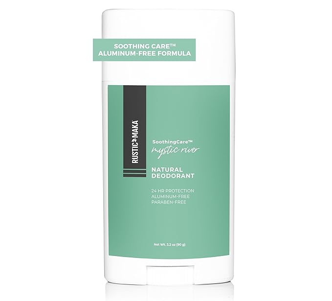 Rustic MAKA Natural Deodorant | Mystic River Scent | Aluminum-Free, Paraben-Free | Baking Soda-Free & Cruelty-Free | 24-Hour Odor Protection | For Women & Men