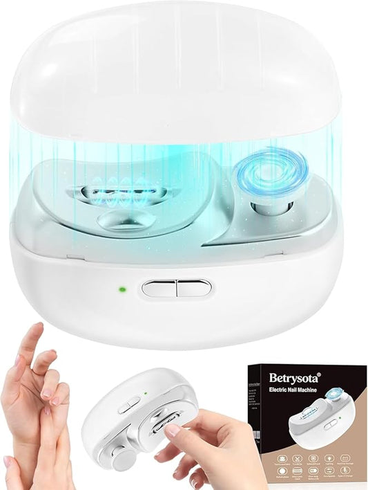 Electric Nail Clipper Upgraded 3 in 1 Automatic - with Polishing, Dust Storage & LED Light, Nail File Toenail Trimmer, Gifts for Women Men Mom Her Him Kids Adults Senior Baby Teacher Students