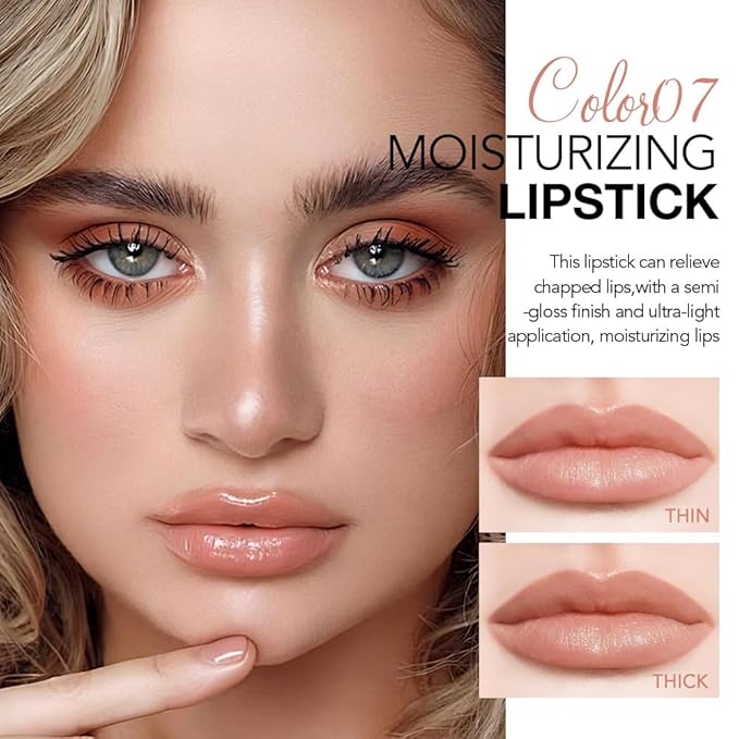 Nude Pink Tinted Lip Balm, Hydrating Sheer Soft Matte Finish Lipstick for Women, Creamy Natural Color Lip Tint Balm Lightweight And Non-greasy Lip Glow Long Lasting Waterproof for Dry Lips 07#