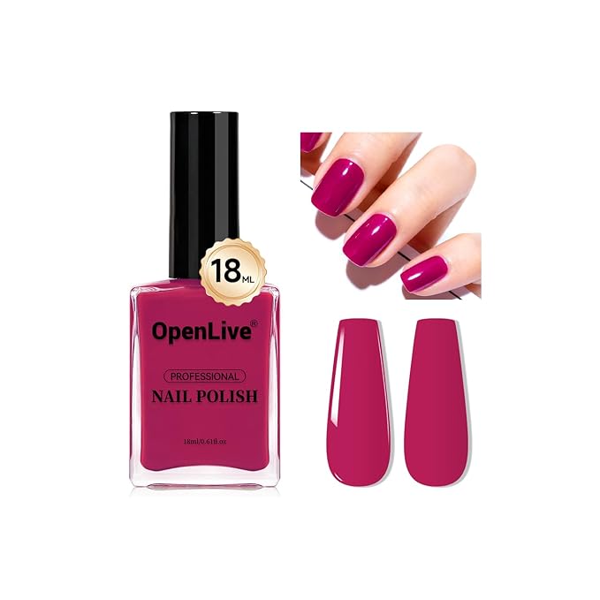 18ml Rose Red Nail Polish Large Volume Quick Dry Nail Polish, Long Lasting Shine, Fingernail Toenail Nail Art DIY Home Travel Nail Art Gift