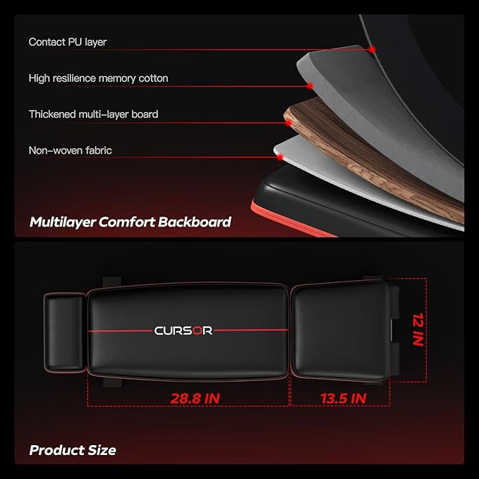 CURSOR FITNESS Adjustable Weight Bench with Adjustable Headrest 900 LBS