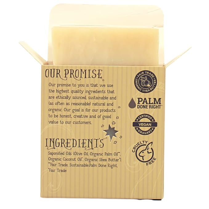 Varina Organic Super Shea Bar Soap - Gentle Cleansing for Sensitive Skin, Unscented - 3 Pack