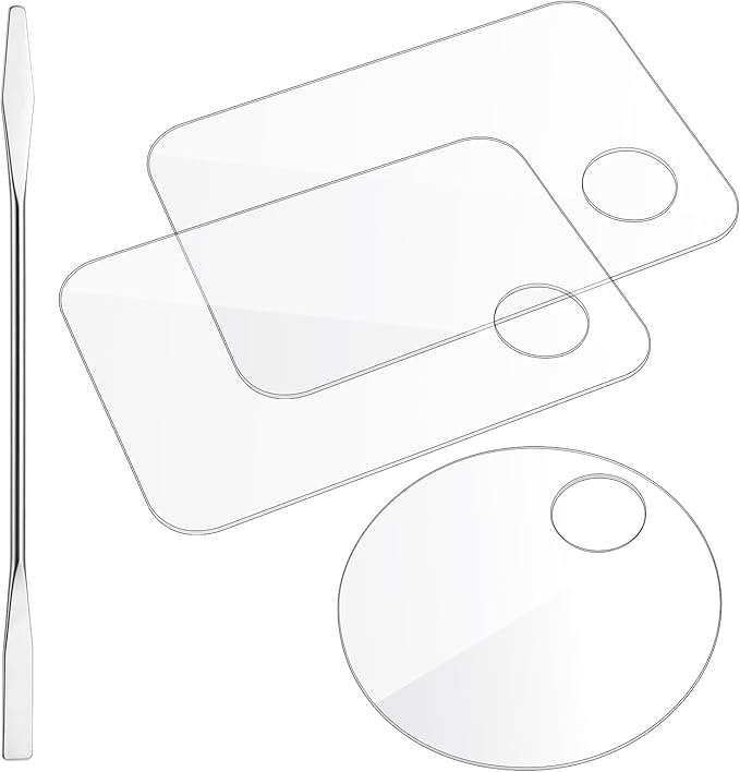 3 Pcs Acrylic Makeup Palette with 3Pcs Makeup