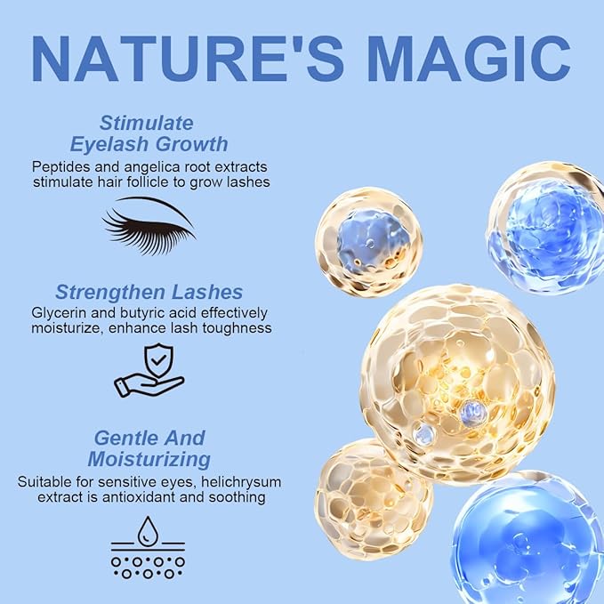 W3W Eyelash Growth Serum – Peptide Lash Enhancer for Longer, Thicker Lashes & Brows – Clinically Proven Natural Botanical Formula with Myristoyl Pentapeptide-4 & Helichrysum Extract (4ml)