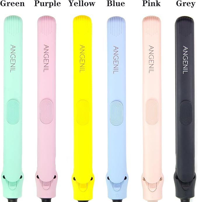 ANGENIL Pro Ultra Mini Flat Iron for Short Edges, Travel Hair Straightener and Curler 2 in 1, Small Dual Voltage Hair Straightening Ceramic Flat Iron 0.7-inch, Front Bangs, 3 Temp (280℉- 320℉ -380℉)