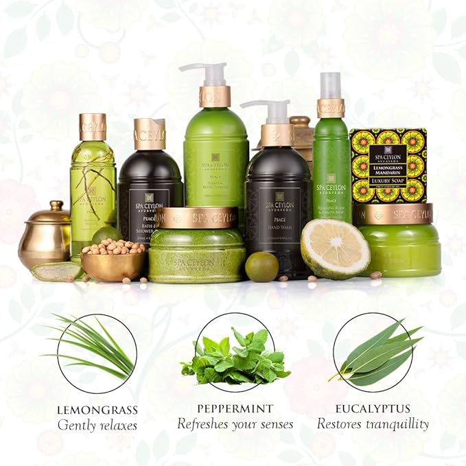 SPA CEYLON Peace Bath and Shower Gel | Lemongrass and Lavender Infused Herbal Body Wash | Hydrating with Aloe Vera, Vegetarian & Cruelty-Free | Promotes Harmony