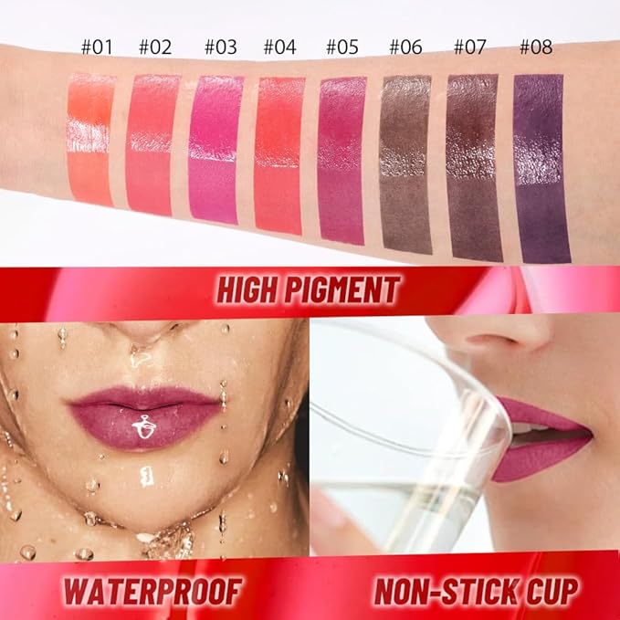 Berry Purple Lip Stain Peel off Lip Oil Dual Ended Combo Set, 2 in 1 Lips Liner Stain Oil Peel off Long Lasting Waterproof, High Pigmented Flawless Lips Tint Stick Not Faded Vegan & Cruelty-free 05#