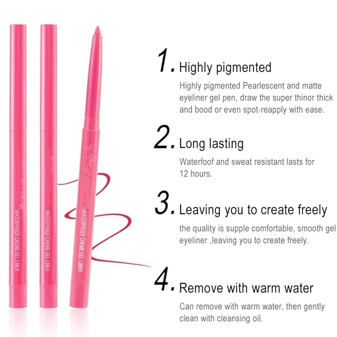 eyeliner pencil retractable eyeliner creamy pigmented smudge proof eye liner pen shimmer Dark Blue