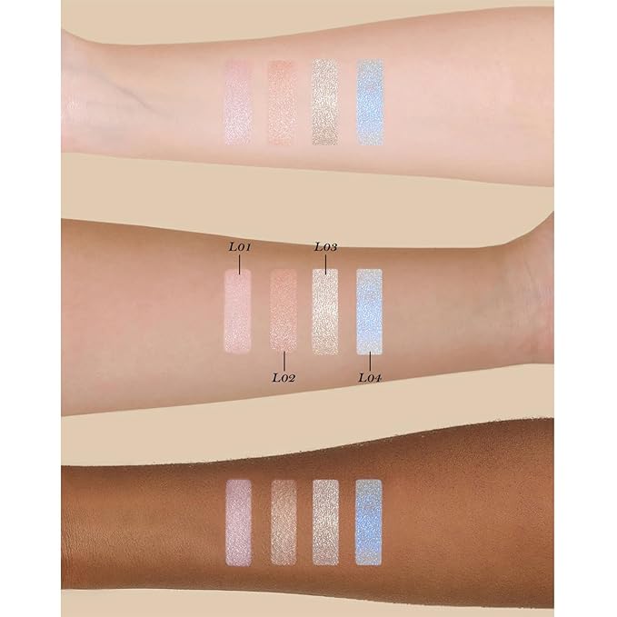 Flower Knows Little Angel Embossed Highlighter-Rosy Pearl Highlighter Powder,Dreamy Pink Shimmer,Long-Lasting Soft Ethereal Glow,Feather-Light,Soft Sculpting Velvet Finish(L01 Eros's Fable)