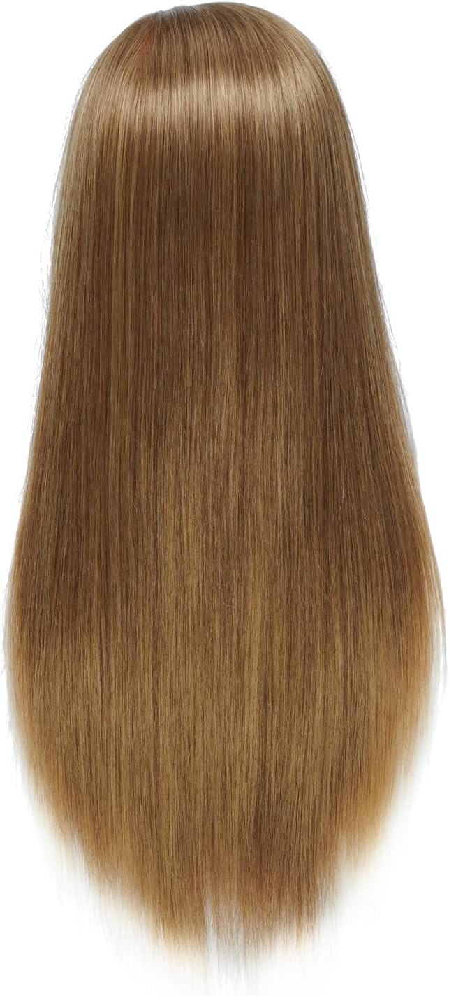 Hairingrid 26"-28" Mannequin Head Hair Styling Training Head Manikin Cosmetology Doll Head Synthetic Fiber Hair and Free Clamp Holder (Golden Brown)