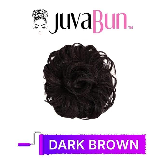 Juvabun Messy Bun 2.0 Dark Brown Curly Messy Bun Hair Extension Lightweight Washable Hair Bun Scrunchie for Women Everyday Updos