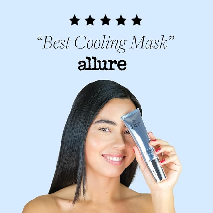 Silver Mirror Signature Facial Mask (1.7 fl oz) & Serum (0.33 fl oz), Skin Care Set, 2-Step Face Tightening and Lifting Skincare, Anti Wrinkle, with Hyaluronic Acid, for Instant Face Lift