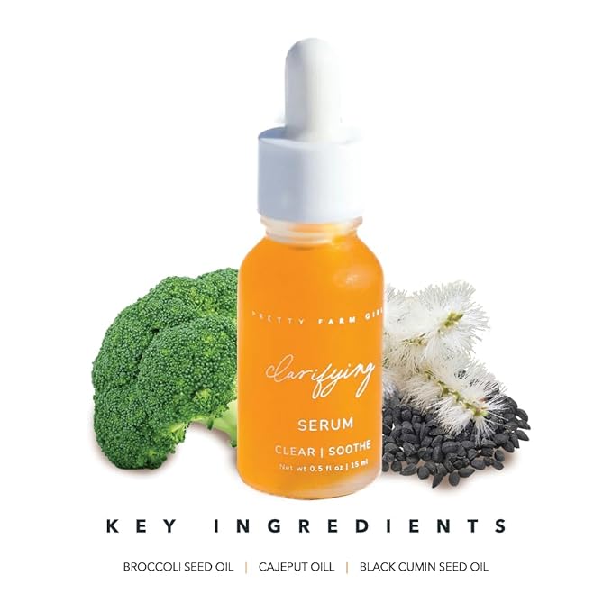 Pretty Farm Girl Clarifying Serum – Lightweight Face Serum for Acne-Prone Skin – Daily Use Formula for All Skin Types – Non-Toxic and Fast-Absorbing - 0.5 oz