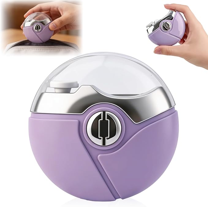 Electric Nail Clipper, 2 in 1 Electric Polishing Automatic Nail Clippers, with 2 Adjustable Speeds, Nail Trimmer for Seniors, Adults (Purple)
