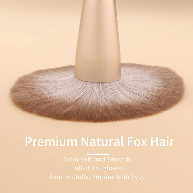 ENZO KEN Natural Hair Makeup Brush Set Professional, Fox Hair Makeup Brushes Set with Case, Glitter Make up Brushes Set Professional, Natural Makeup Brushes, Natural Bristle Makeup Brush - ORRA, White