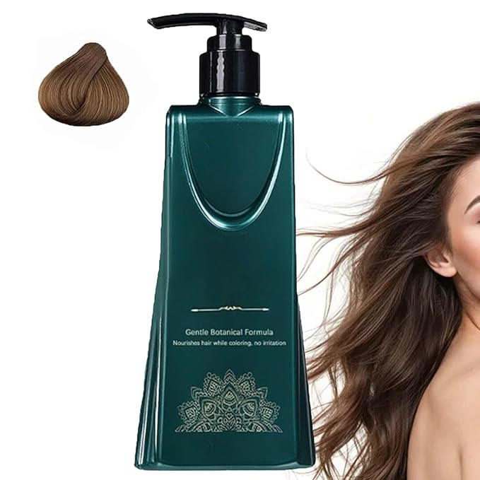 Mild Formula Long Lasting Hair Dye Set, Plant Extracts Hair Color for Gray Coverage, Herbal Hairs Dyes, Nourishing, Natural, Long-Lasting Shampoo 210ML (Chestnut Brown)