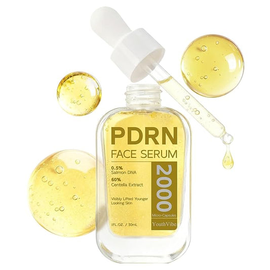 YouthVibe 0.5% PDRN Serum for Face, Anti-Aging Salmon DNA Face Serum with Hyaluronic Acid, Niacinamide & Squalane, Firming & Hydrating for Fine Lines & Wrinkles Skincare - 30ml