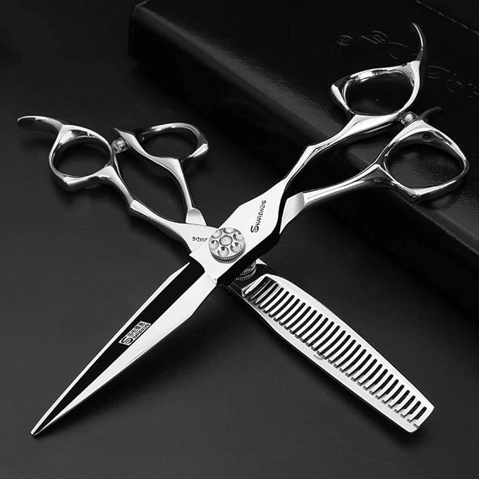 Sharonds 6" Hair Cutting Scissor Set Professional Hairdressing Scissors Barber Tools Set + Scissors Box Comb Adjuster (Set)