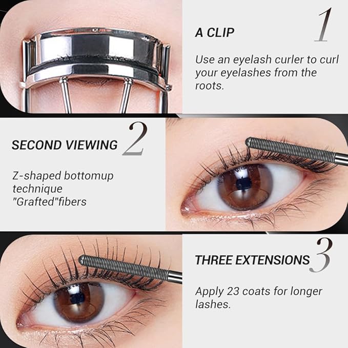 Iron Wand Mascara, 2026 New Length Curl Waterproof Quick-Drying Mascara, Waterproof Sweatproof Lengthening Curling Long Lasting Smudge Proof Tubing Mascara for Natural Lengthening (Black)